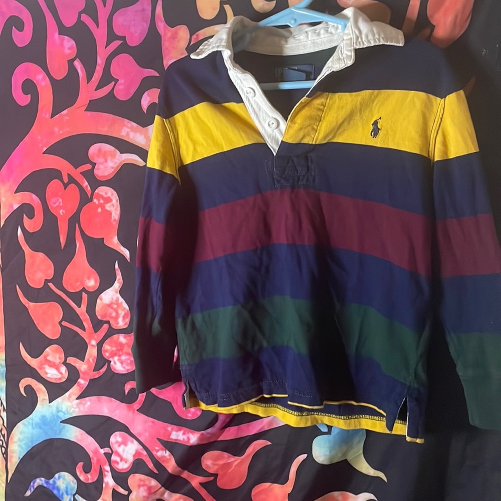 Old school kids polo long sleeve shirt